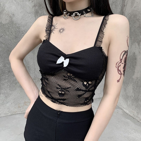 Gothic Skull Mesh Top