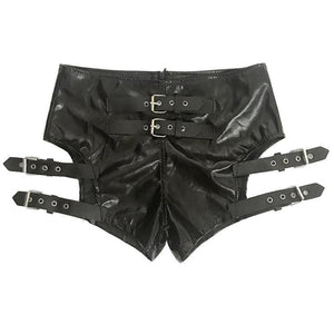 'Brimstone' PU Leather Shorts