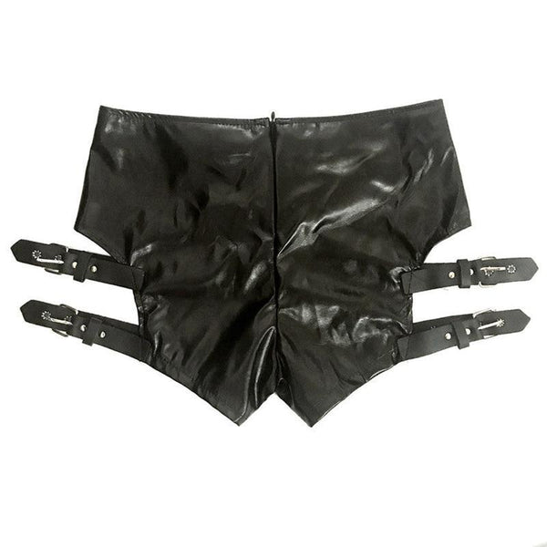 'Brimstone' PU Leather Shorts