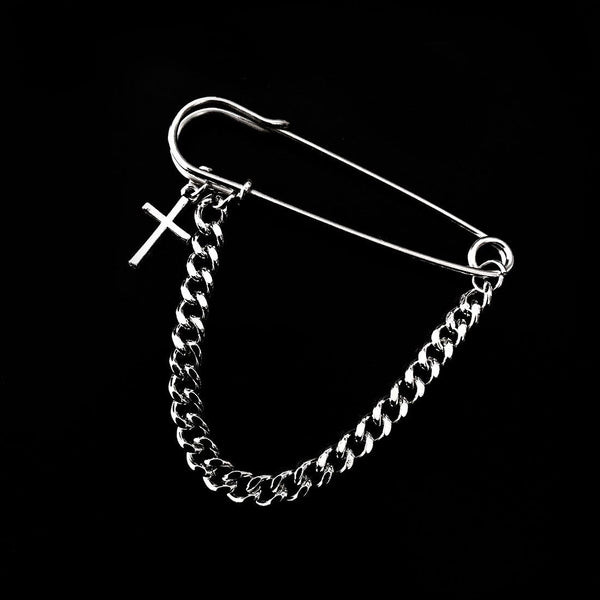 Cross Safety Pin Brooch