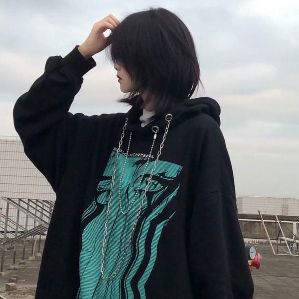 Harajuku printed Retro loose  Hoodie