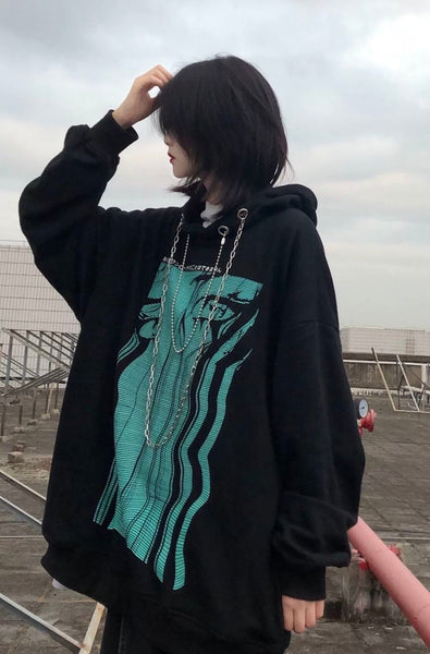 Harajuku printed Retro loose  Hoodie