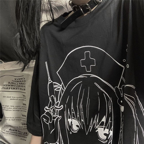 Harajuku Anime Girl Print Aesthetic T-Shirt