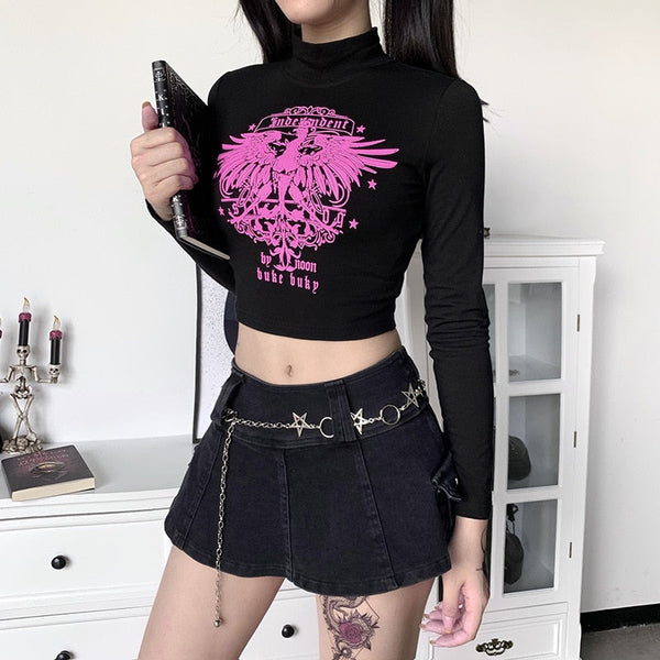 Harajuku Gothic Print T-shirt