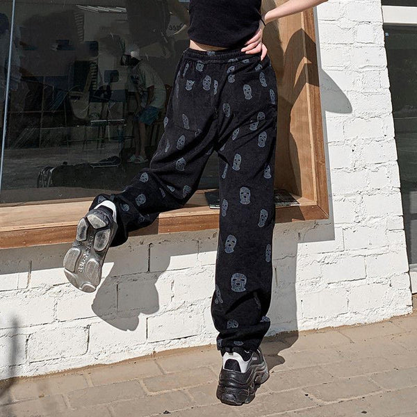 'Cradle of Fear' Casual Loose Skull Pants