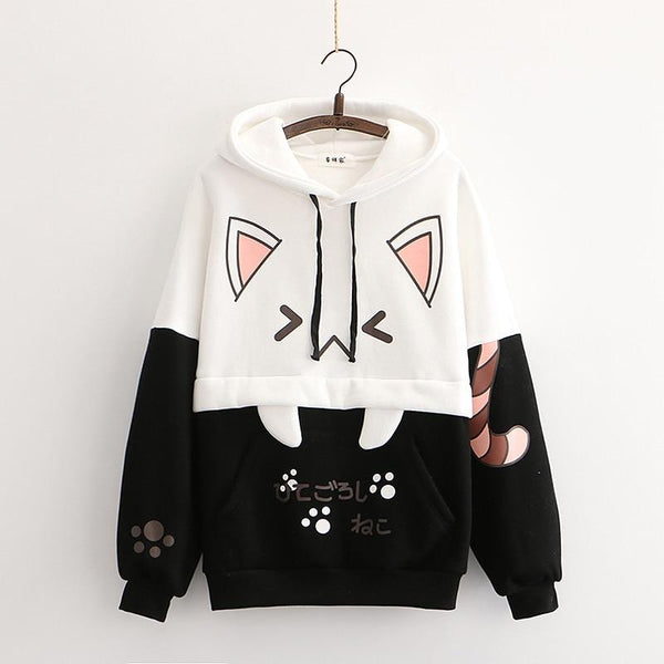 Japanese Anime Cat Oversized Hoodie