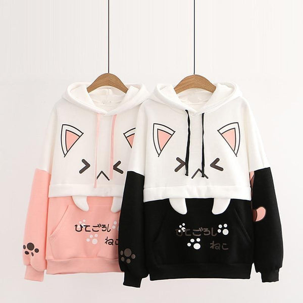 Japanese Anime Cat Oversized Hoodie