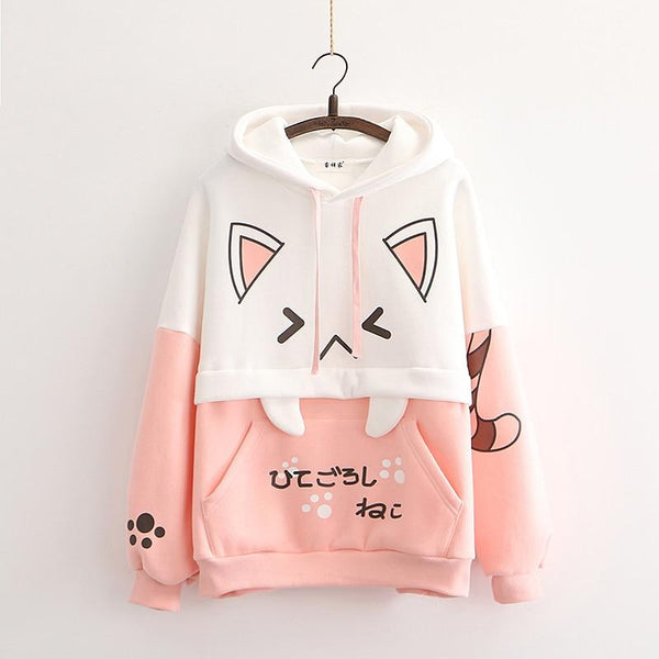 Japanese Anime Cat Oversized Hoodie