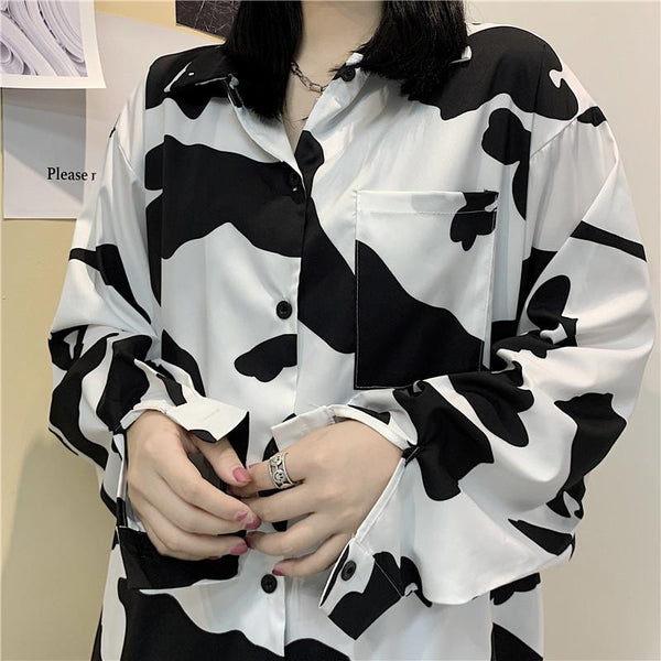 Cow Print Oversized Blouse/Shirt