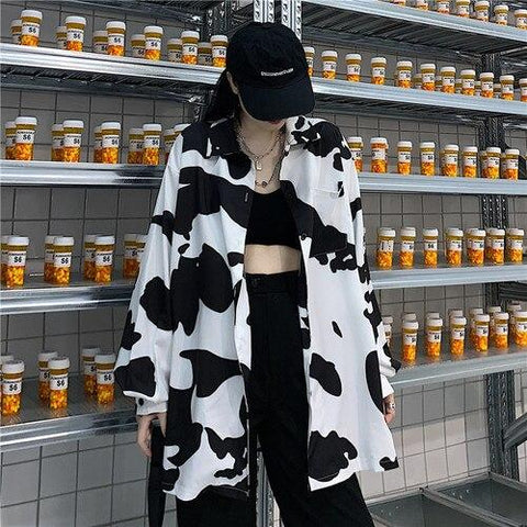 Cow Print Oversized Blouse/Shirt