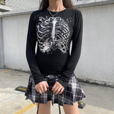 Skull Print Harajuku Black T-shirt