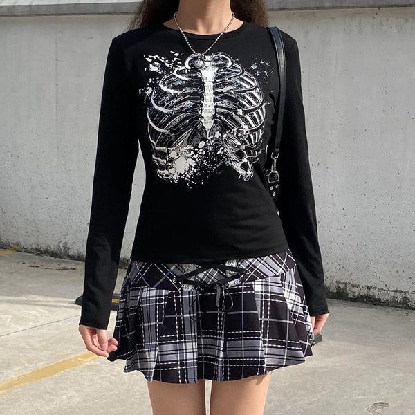 Skull Print Harajuku Black T-shirt