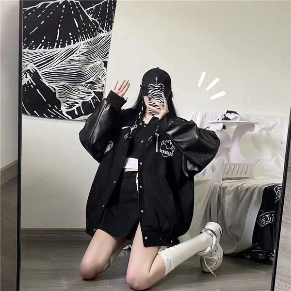 Harajuku Style Bomber Oversized Jacket