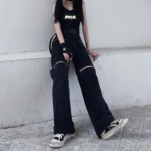 Gothic Harajuku Streetwear Hollow Out Pants