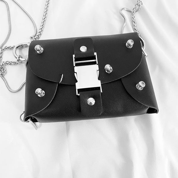 Gothic Punk Harajuku Buckle Rivets Chains Shoulder Bag