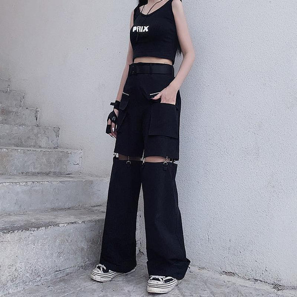 Gothic Harajuku Streetwear Hollow Out Pants