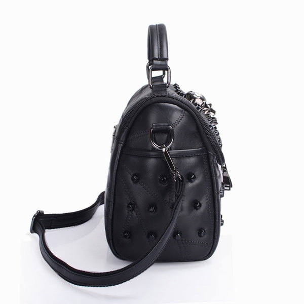 Gothic Skull Studded Rivets Messenger Bag