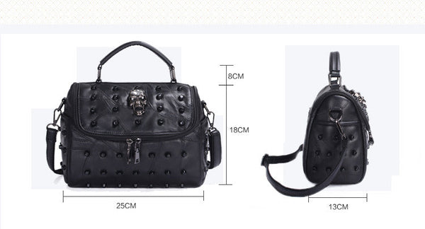 Gothic Skull Studded Rivets Messenger Bag