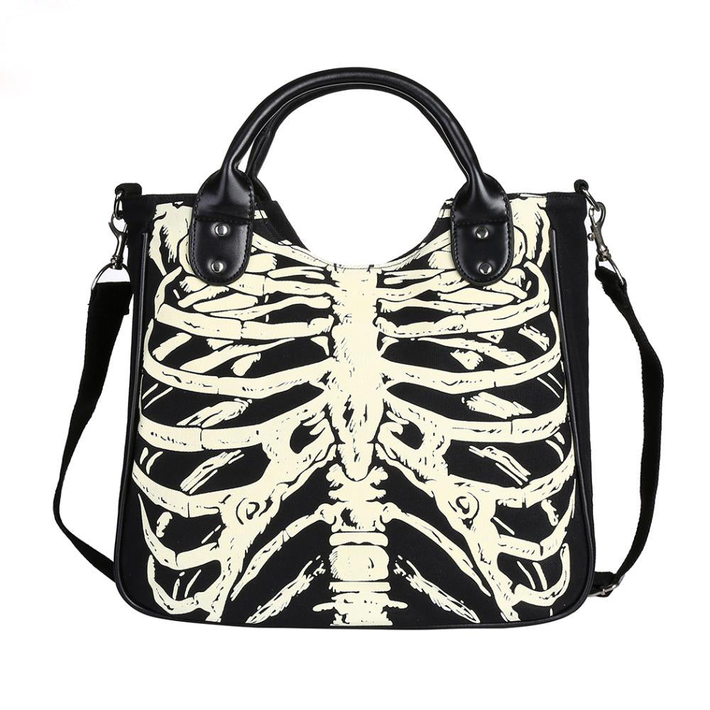 Gothic Skeleton Bones Shoulder Bag Handbag