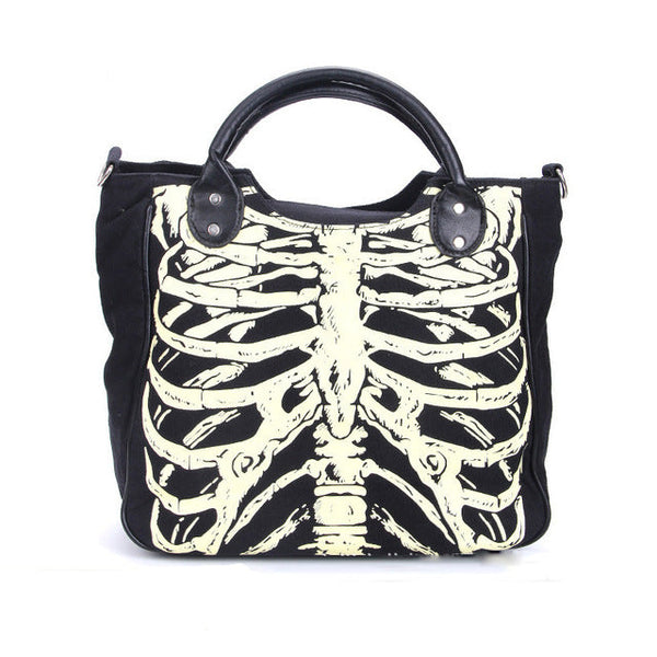 Gothic Skeleton Bones Shoulder Bag Handbag