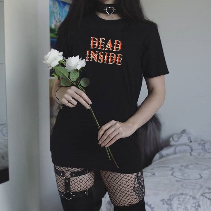 Gothic Grunge DEAD INSIDE T-Shirt