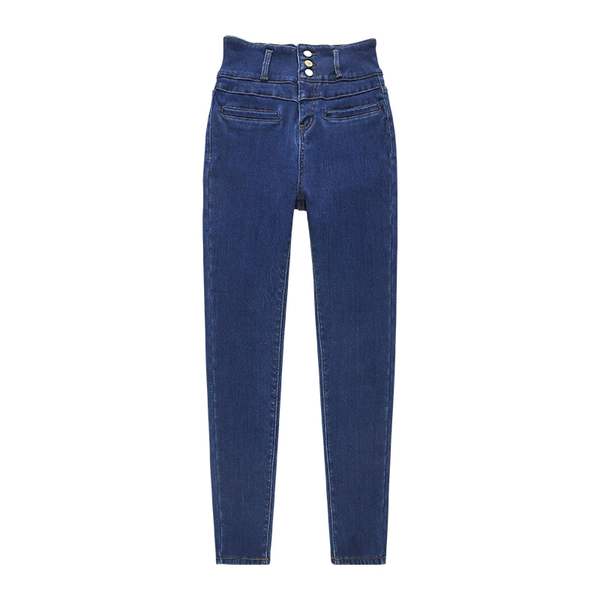 Regular and Warm Jeans for Women / Female High Waist Skinny Stretch Fleece Denim Trousers