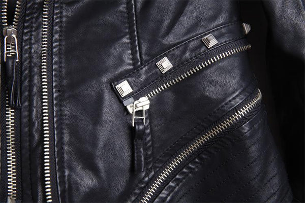 Rocker Chic Clothing / Studded Leather Jacket for Women / Black Motorcycle Rock Style