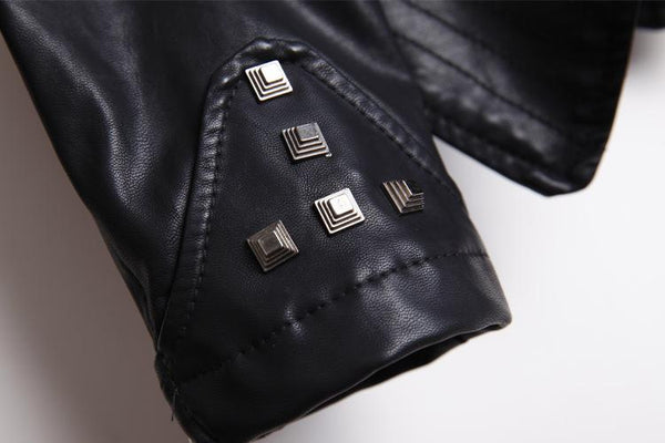 Rocker Chic Clothing / Studded Leather Jacket for Women / Black Motorcycle Rock Style