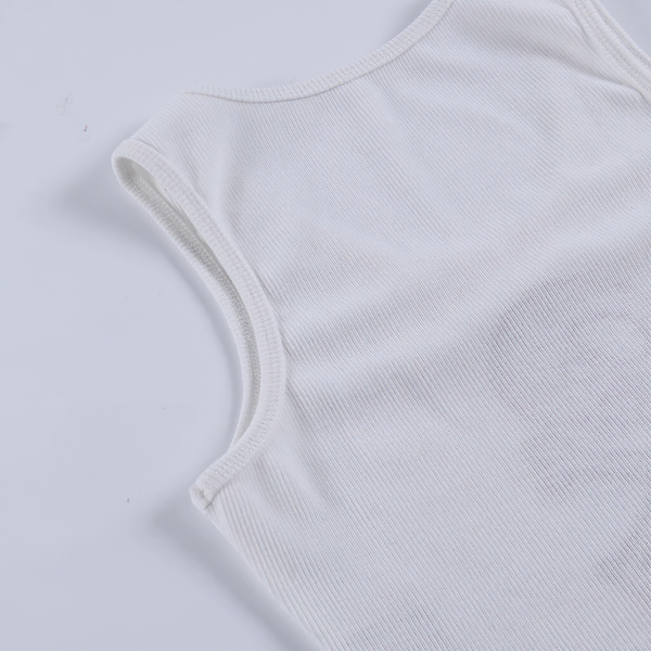 Sleeveless White Tank Tops For Women / Female Grunge Skull Streetwear