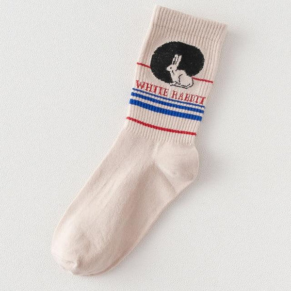 "WHITE RABBIT" SOCKS