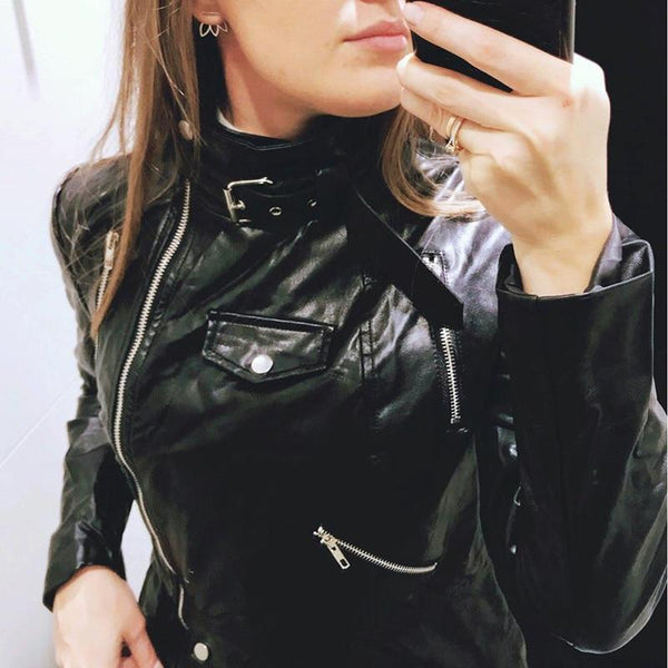 Women Motorcycle Jackets / What to Wear to a concert / Rock Style Black Jacket