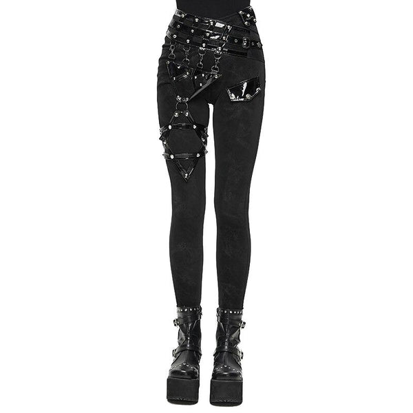 Women's High Waist Tight Pencil Pants for True Goth Rocker Chick