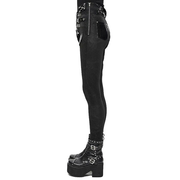 Women's High Waist Tight Pencil Pants for True Goth Rocker Chick