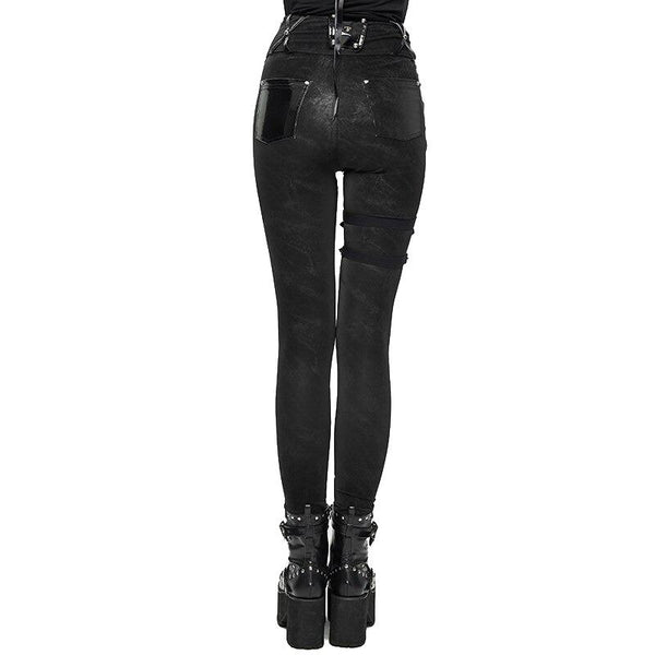 Women's High Waist Tight Pencil Pants for True Goth Rocker Chick