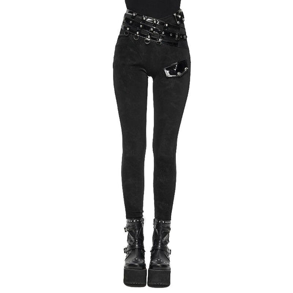 Women's High Waist Tight Pencil Pants for True Goth Rocker Chick